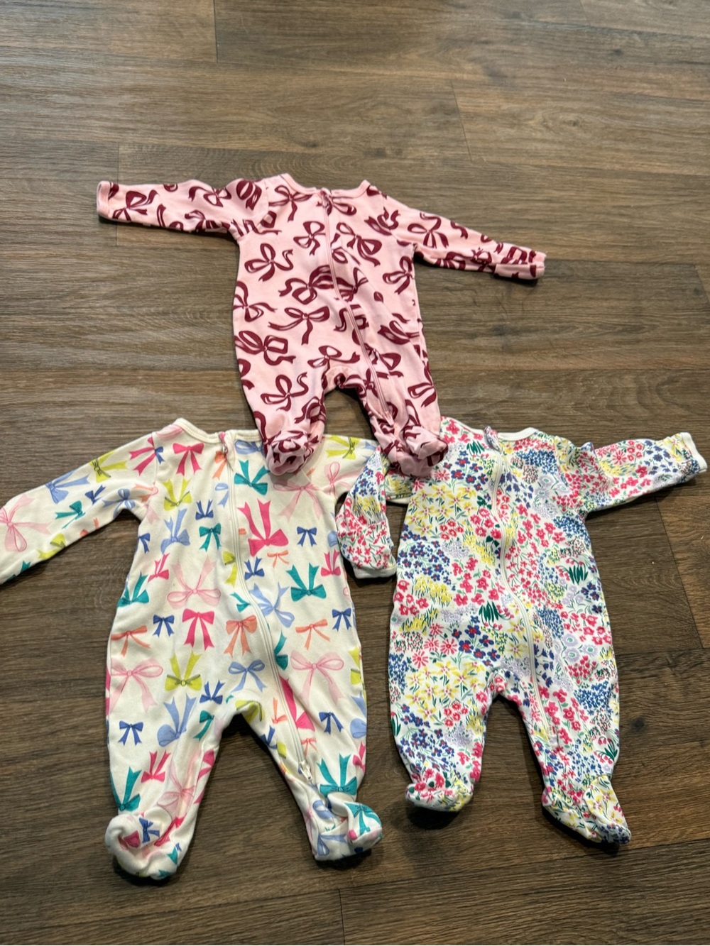 Wonder Nation- Two Way Zipper- Sleepers- Set of 3- Newborn